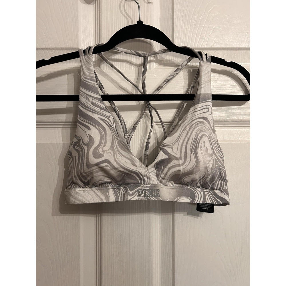 Pink Victoria's Secret Small ultimate lightly lined sports bra crisscross straps